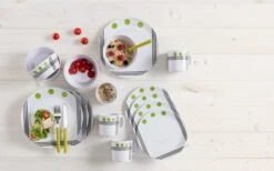 Melamine Tableware Set Dots Red 16 Pcs