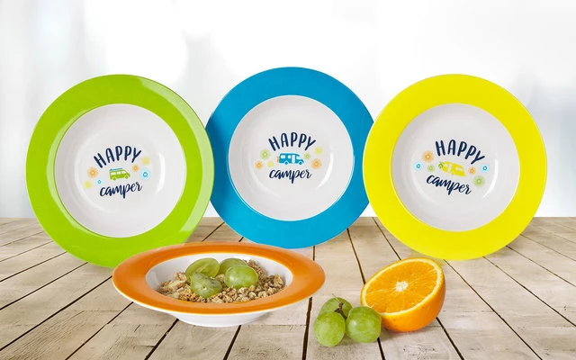 Berger Happy Camper Melamine Soup Plate Set 4 Pcs. 1 Berger Happy Camper Melamine Soup Plate Set 4 Pcs.
