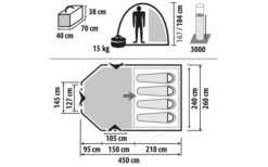 Berger Tent Campo 4 Air Black Sleeping Cabin