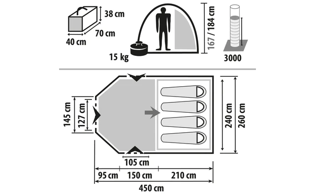 Berger Tent Campo 4 Air Black Sleeping Cabin 1 Berger Tent Campo 4 Air Black Sleeping Cabin